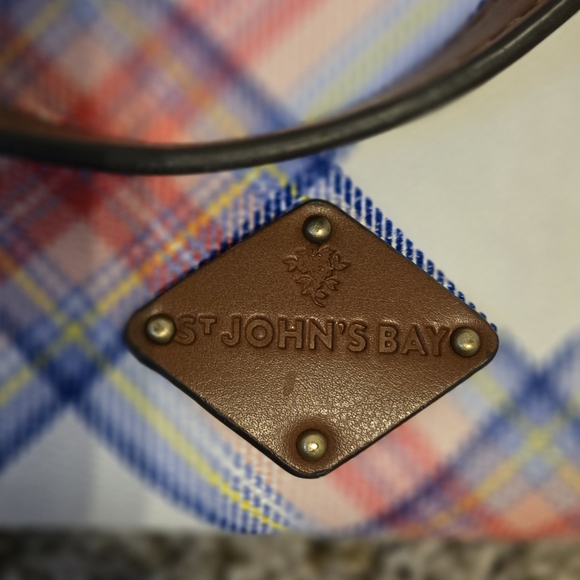 Chic Plaid Tote with Brown Accents - Picture 7 of 7